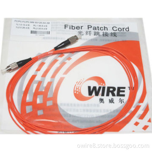 Multi-mode FC-FC Fiber Patch Cord with Ceramic Ferrules, 850nm Operating Wavelength
